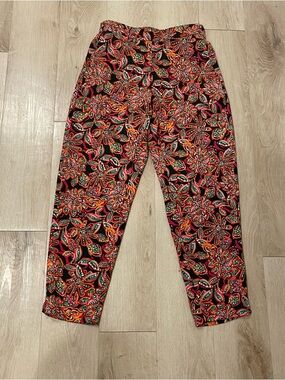 J. Crew Pink Orange Black Floral Ankle Pants, Jamie Pant